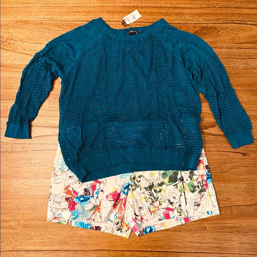 Set of 3 Express Tops (Sz L) NWT + Shorts (Sz 10)